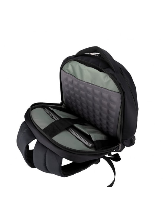 PLM Monza 15.6" Siyah Notebook Sırt Çantası - 3 Bölmeli, USB Girişli, Su Geçirmez Polyester, Yan Mataralık, Unisex
