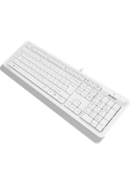 A4 Tech FK10-Q USB Kablolu Türkçe Q Düzen Beyaz Multimedya Klavye - Ergonomik Tasarım, Hızlı Tepki Süresi