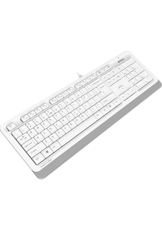 A4 Tech FK10-Q USB Kablolu Türkçe Q Düzen Beyaz Multimedya Klavye - Ergonomik Tasarım, Hızlı Tepki Süresi