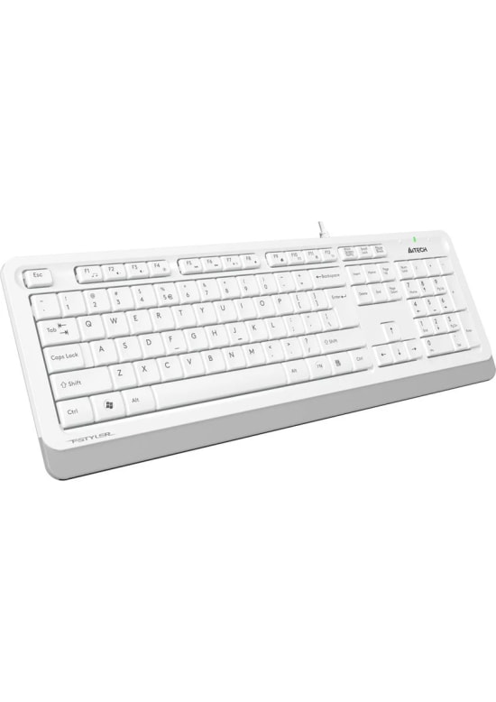 A4 Tech FK10-Q USB Kablolu Türkçe Q Düzen Beyaz Multimedya Klavye - Ergonomik Tasarım, Hızlı Tepki Süresi