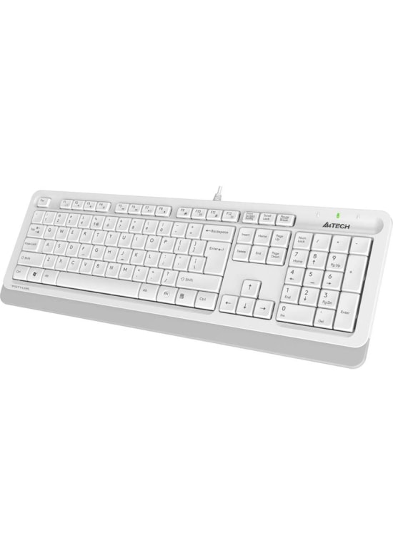 A4 Tech FK10-Q USB Kablolu Türkçe Q Düzen Beyaz Multimedya Klavye - Ergonomik Tasarım, Hızlı Tepki Süresi