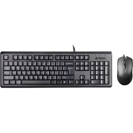 A4 Tech KR-9276 Siyah USB Kablolu Q Klavye Mouse Set - Türkçe FN Multimedya, 1000 DPI Optik Mouse, Suya Dayanıklı