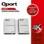 Qport Q-HEX5 KVM HDMI Extender 120 Metre CAT6 2'li Paket - 4K Çözünürlük, KVM Fonksiyonu, Ethernet Kablosu ile Uzatma