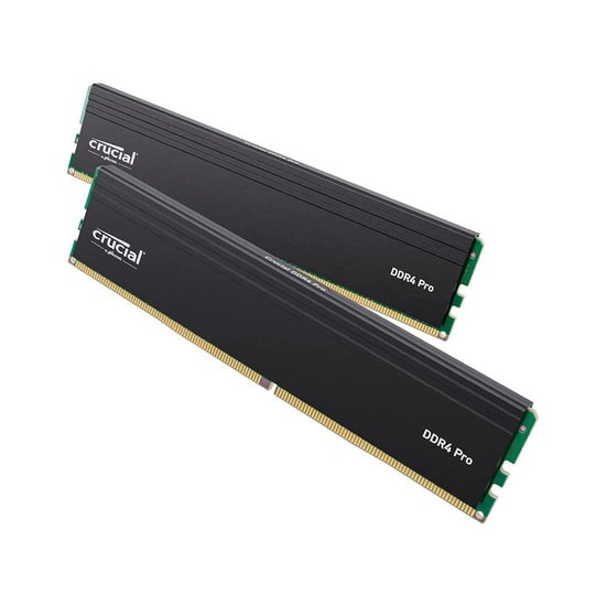 Crucial Pro 32GB (2x16GB) DDR4 3200MHz CL22 Soğutuculu UDIMM RAM (CP2K16G4DFRA32A) - 1.2V, Intel XMP 2.0, Siyah Bellek