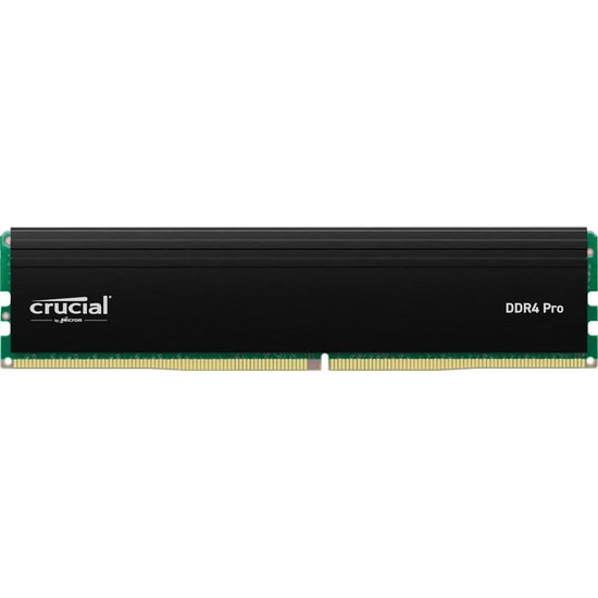 Crucial Pro 32GB (2x16GB) DDR4 3200MHz CL22 Soğutuculu UDIMM RAM (CP2K16G4DFRA32A) - 1.2V, Intel XMP 2.0, Siyah Bellek