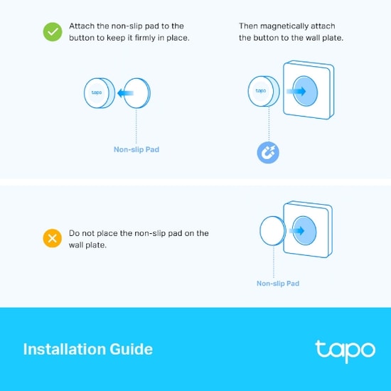 TP-Link Tapo S200D Akıllı Uzaktan Işık Kontrol Anahtarı - Tek/Çift Basma, Döndürme, 1+ Yıl Pil Ömrü, Tapo Hub Gereklidir