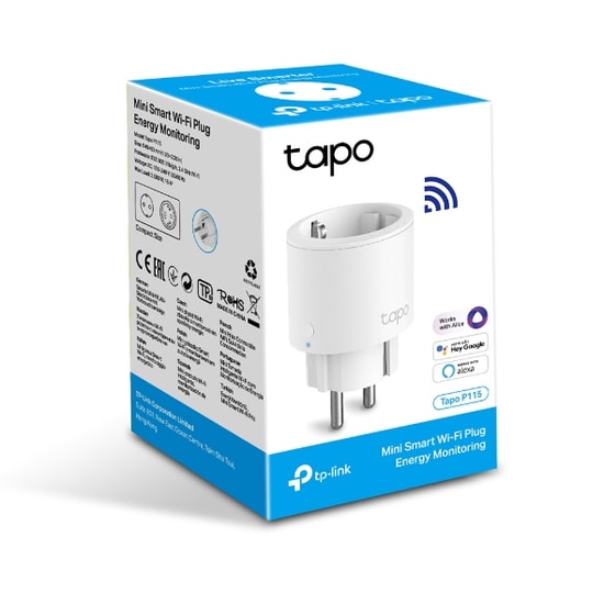 TP-LINK TAPO-P115-1P Mini Akıllı Wi-Fi Priz - Enerji İzleme, Uzaktan Kontrol, Zamanlayıcı, Tekli Paket, Sesli Kumanda