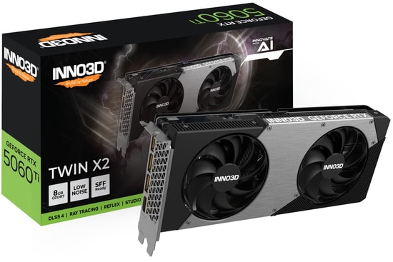 Inno3D GeForce RTX 5060 Ti Twin X2 OC 8GB GDDR7 Ekran Kartı (N506T2-08D7X-193075N) - 128-Bit, 3xDP, HDMI, 180W, DLSS 4