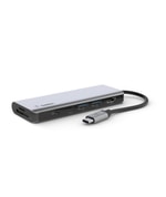 Belkin USB-C 7'si 1 Arada Dock Station (AVC009BTSGY) - 4K HDMI, 2xUSB-A 3.2, SD/MicroSD, 3.5mm Ses, Alüminyum Kasa