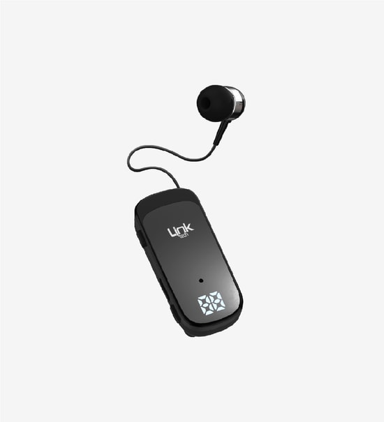 LinkTech V81 Makaralı Titreşimli Gri Mono Bluetooth Kulaklık (LPH-V81) - BT 5.2, LED, Çift Cihaz Bağlantı, 10m Menzil