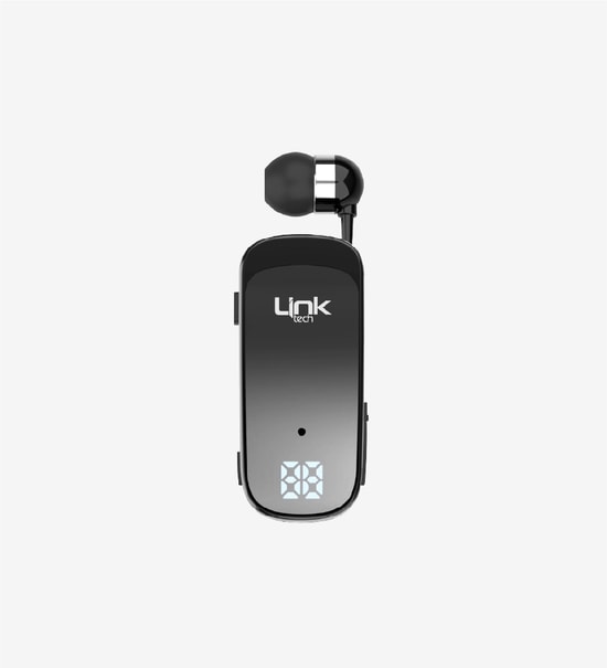 LinkTech V81 Makaralı Titreşimli Gri Mono Bluetooth Kulaklık (LPH-V81) - BT 5.2, LED, Çift Cihaz Bağlantı, 10m Menzil