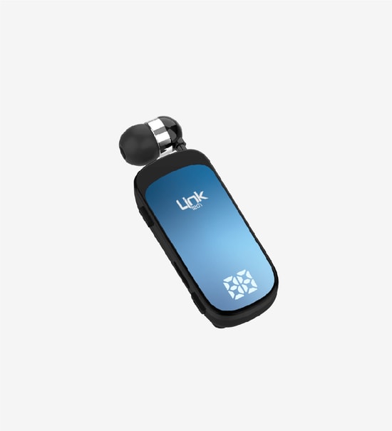 LinkTech V81 Makaralı Titreşimli Mavi Mono Bluetooth Kulaklık (LPH-V81) - BT 5.2, LED, Çift Cihaz Bağlantı, 10m Menzil