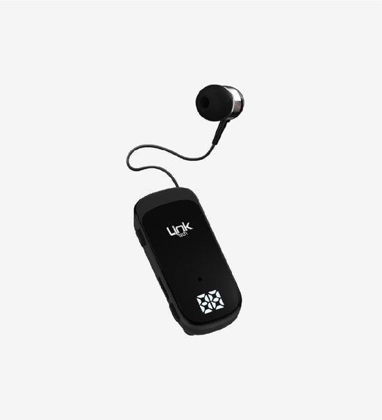 LinkTech V81 Makaralı Titreşimli Siyah Mono Bluetooth Kulaklık (LPH-V81) - BT 5.2, LED, Çift Cihaz Bağlantı, 10m Menzil