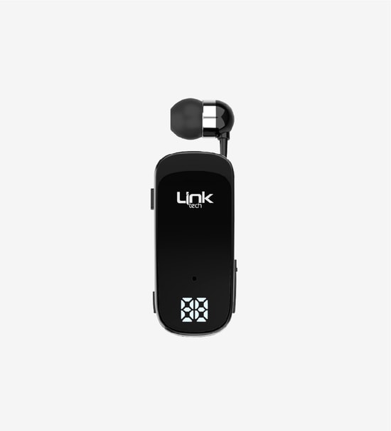 LinkTech V81 Makaralı Titreşimli Siyah Mono Bluetooth Kulaklık (LPH-V81) - BT 5.2, LED, Çift Cihaz Bağlantı, 10m Menzil