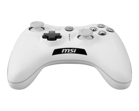 MSI Force GC30 V2 Kablosuz Şarjlı Beyaz Oyun Kolu - Kablosuz, PC Konsol Android Desteği, Çift Titreşim, 600mAh Batarya