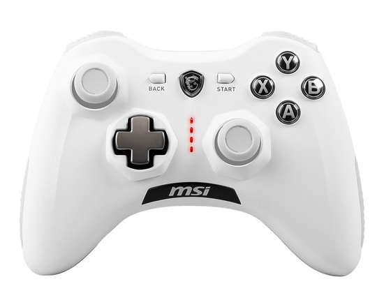 MSI Force GC30 V2 Kablosuz Şarjlı Beyaz Oyun Kolu - Kablosuz, PC Konsol Android Desteği, Çift Titreşim, 600mAh Batarya