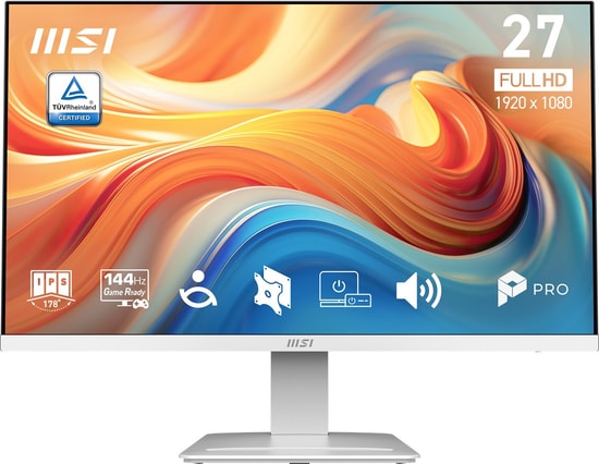 MSI PRO MP273W E14A 27" FHD IPS 144Hz 1ms Beyaz Monitör - 1920x1080, HDMI, DP, FreeSync, HDR Ready, 6W Hoparlör, Vesa