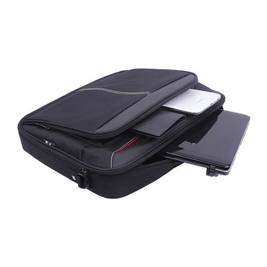 PLM PLC34 17" Siyah Su Geçirmez Notebook Çantası - Ergonomik, 600D Kumaş, 40cm Genişlik, 560gr Ağırlık, 2 Ana Cepli