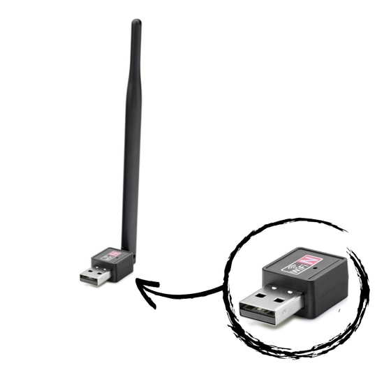 Hadron LV-UW02T Wireless Bilgisayar Dongle (NT-117245) - 150 Mbps, 2.4 GHz, USB WiFi Adaptörü, Siyah Renk, Tak Çalıştır