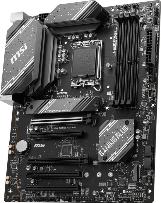 MSI B760 Gaming Plus WiFi LGA 1700 DDR4 ATX Anakart - DDR4 5333MHz (OC), PCIe 4.0, M.2, USB 3.2, WiFi 6E, 2.5G LAN