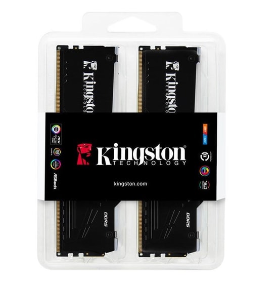 Kingston Fury Beast RGB 16GB (2x8GB) DDR5 6000MHz Bellek (KF560C36BBEAK2-16TR) - CL36, EXPO, XMP, Alüminyum Soğutuculu