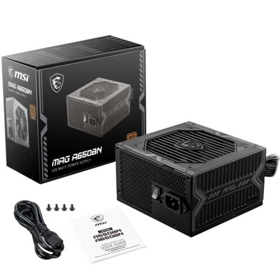 MSI MAG A650BN 650W 80+ Bronze Güç Kaynağı - Aktif PFC, OCP, OVP ve Düşük Sesli Fan ile Güvenilir Performans