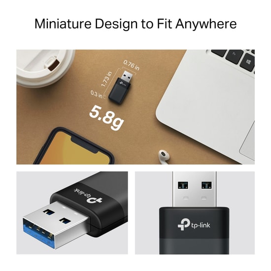 TP-Link Archer TX23U AX1800 Çift Bant WiFi 6 USB Adaptör - 1800Mbps, MU-MIMO, OFDMA, WPA3, USB 3.0, Tak Çalıştır