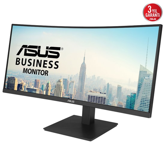ASUS VA34VCPSR 34" UWQHD Adaptive-Sync VA Kavisli Monitör - 3440x1440, 100Hz, 4ms, HDR10, USB-C PD 96W, RJ45, GamePlus