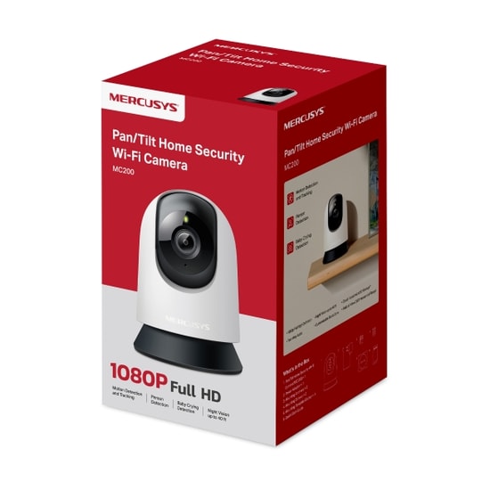 TP-Link Mercusys MC200 2MP Full HD 360 Hareketli İç Ortam Güvenlik Kamerası - 512GB SD Desteği, Gece Görüşlü, Sesli