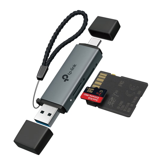 TP-Link UA430D USB-C/A Çift Yönlü SD/microSD Kart Okuyucu - USB 3.0, 5Gbps, UHS-I 200MB/s, İki Yönlü Kart Okuma