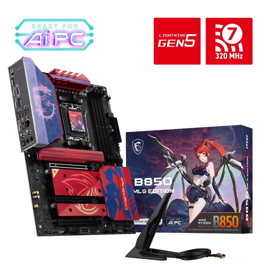 MSI B850 MLG EDITION AM5 DDR5 ATX Anakart - DDR5 8400MHz (OC), Wi-Fi 7, 3x PCIe x16, 4x M.2, USB 10Gbps, 5G LAN