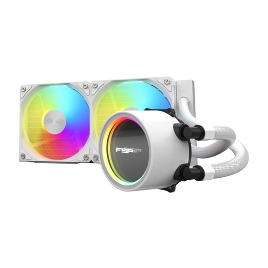 FSP AE24-W Beyaz 240mm ARGB Sıvı Soğutucu (AE24-W BEYAZ) - 2x120mm Fan, Intel 1700/1851 ve AMD AM4/AM5 Uyumlu, 81.7 CFM