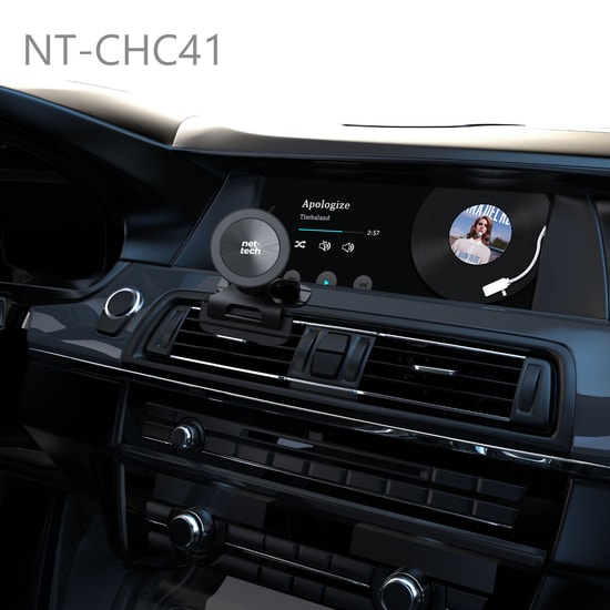 Nettech NT-CHC41 Magsafe Araç İçi Mıknatıslı Telefon Tutucu - Klima Üstü, Güçlü Magnet, 360 Döner Başlık, Siyah