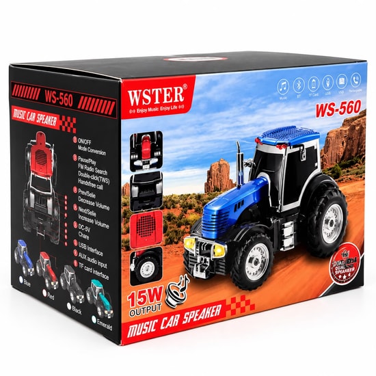 Nettech Wster WS-560 Mavi Kablosuz Car Hoparlör NT-117120 - Bluetooth, FM Radyo, USB, AUX, TF Kart, Stereo Ses