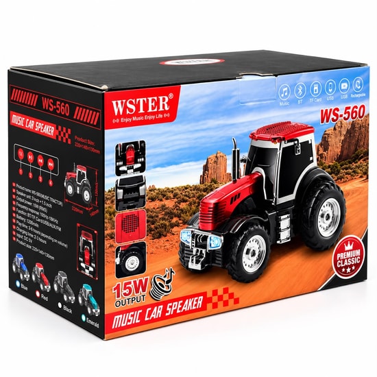 Nettech Wster WS-560 Kırmızı Kablosuz Car Hoparlör NT-117119 - Bluetooth, FM Radyo, USB, AUX, TF Kart, Stereo Ses