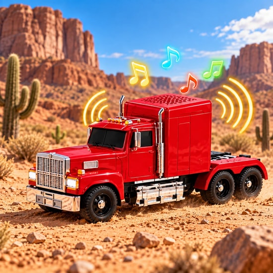 Nettech Wster WS-570 Kırmızı Truck Bluetooth Hoparlör NT-115953 - USB, TF Kart, AUX, FM Radyo, Stereo Ses, Kablosuz