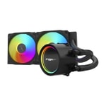 FSP AE24-B SIYAH 240mm ARGB Sıvı Soğutucu - Dual 120mm Fan, 2300 RPM, 81.7 CFM, Intel 1700/1851 ve AMD AM4/AM5 Uyumlu
