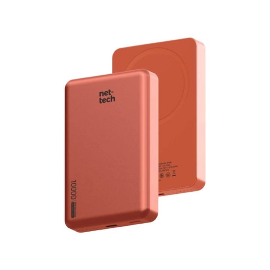 Nettech NT-PW42 Turuncu 10000mAh Magsafe Powerbank (NT-PW42 TURUNCU) - 20W PD Hızlı Şarj, Kablosuz Şarj, Type-C Giriş