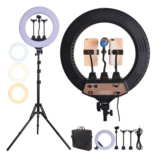 Nettech ZB-F348 18 inç Beyaz Led Ring Light Işık NT-91111 - Profesyonel Aydınlatma, Fotoğraf ve Video Çekimi İçin İdeal