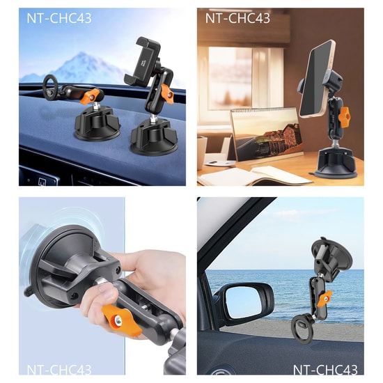 Nettech NT-CHC43 Magsafe Araç İçi Yapışkan Etkili Telefon Tutucu (Siyah) - Güçlü Mıknatıs, 360 Derece Dönüş Kolay Montaj