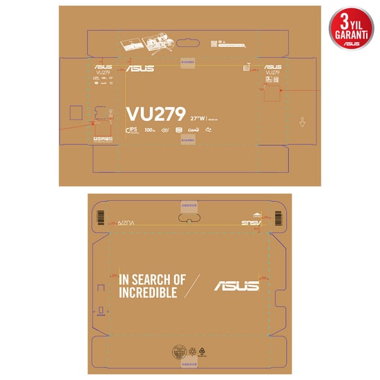 Asus VU279HFI-W 27" Nano İyon IPS Full HD Beyaz Monitör - 100Hz, 1ms, Eye Care Plus, Çerçevesiz, Vesa, Adaptive-Sync