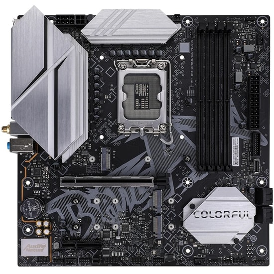 Colorful BATTLE-AX B760M-PLUS WIFI D5 V20 DDR5 Anakart - Intel LGA1700, B760, mATX, 2xM.2, WiFi, HDMI, DP, USB 3.2