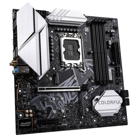 Colorful BATTLE-AX B760M-PLUS WIFI D5 V20 DDR5 Anakart - Intel LGA1700, B760, mATX, 2xM.2, WiFi, HDMI, DP, USB 3.2