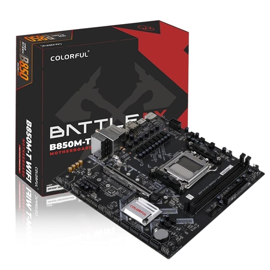 Colorful BATTLE-AX B850M-T WIFI V14 DDR5 Anakart - AM5, DDR5, WiFi, 2xM.2, USB 3.2, HDMI, DP, PCIe 5.0, Micro ATX
