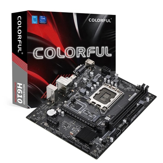 Colorful H610M-D V20A LGA1700 DDR4 Anakart - Intel H610, Micro-ATX, M.2, PCIe 4.0, HDMI, VGA, 64GB RAM Desteği