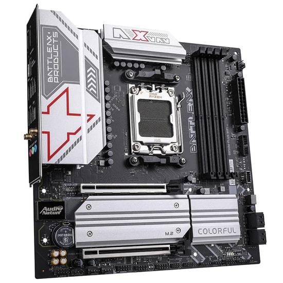 Colorful BATTLE-AX B850M-PLUS WIFI 6 V14 DDR5 6800MHZ Anakart - AM5, 2xM.2, PCIe 5.0, Wi-Fi 6, BT 5.1, 192GB RAM, mATX