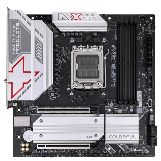 Colorful BATTLE-AX B850M-PLUS WIFI 6 V14 DDR5 6800MHZ Anakart - AM5, 2xM.2, PCIe 5.0, Wi-Fi 6, BT 5.1, 192GB RAM, mATX