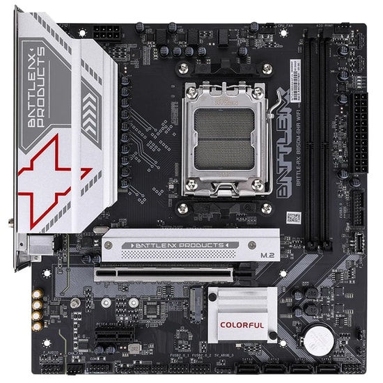 Colorful BATTLE-AX B850M-GHA WIFI 6E V14 DDR5 7200MHz Anakart - AM5, Wi-Fi 6E, 7200MHz, 2xM.2, PCIe 5.0, BT 5.3, mATX