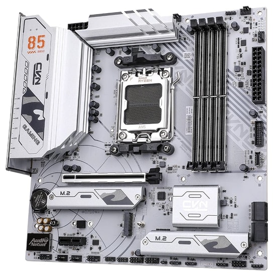 Colorful CVN B850M GAMING FROZEN V14A DDR5 8400MHz mATX AM5 Anakart - Wi-Fi 6, BT 5.2, 3xM.2, PCIe 5.0, 192GB RAM Destek