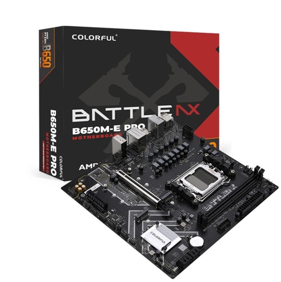 Colorful BATTLE-AX B650M-E PRO V14 DDR5 7600M mATX Anakart - AM5, 7600MHz(OC), 192GB RAM, 2xM.2, PCIe 5.0, HDMI, DP